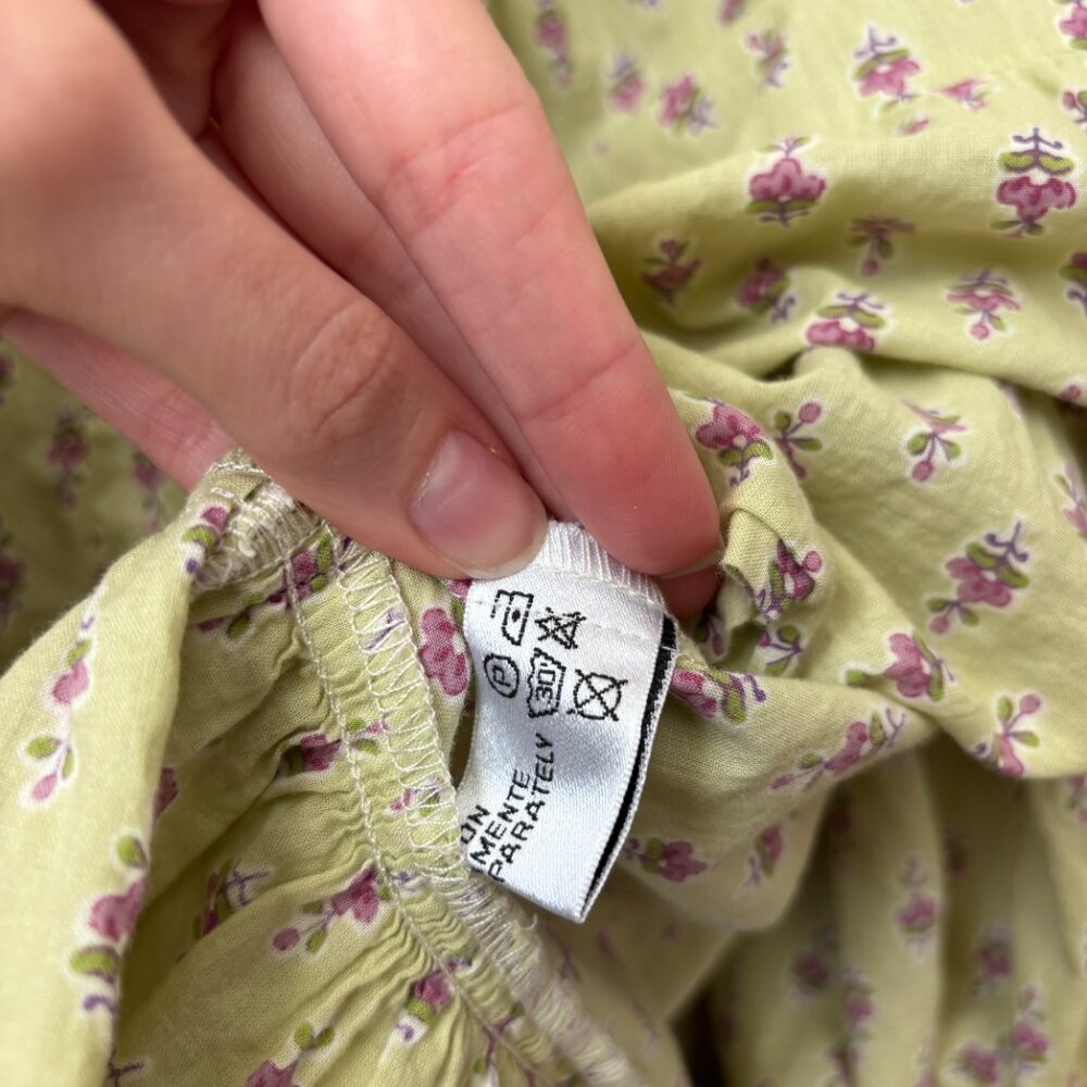 Smocked Floral Maxi Dress in Light Green - Picture 10 of 11